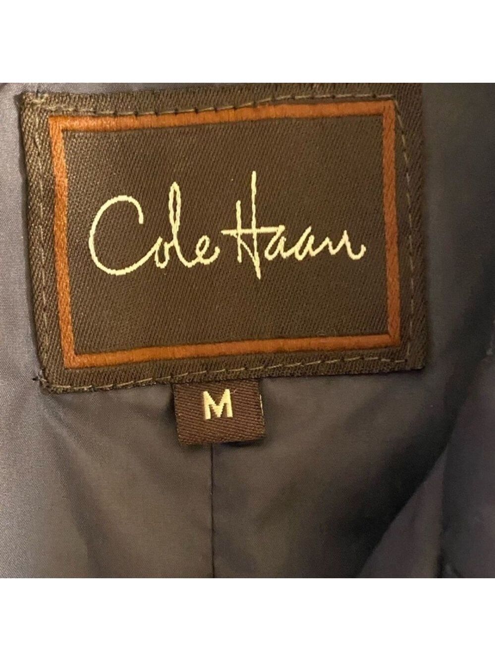 Cole Haan dark grey Quilted Trench Coat Medium - Picture 11 of 12